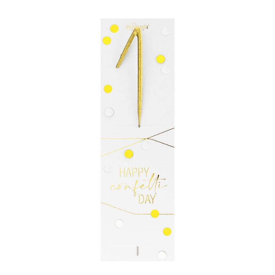 Bougie chiffre 1 Happy confetti - Wondercandle