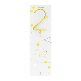 Bougie chiffre 2 dorée Happy Confetti – Wondercandle | Alice Délice