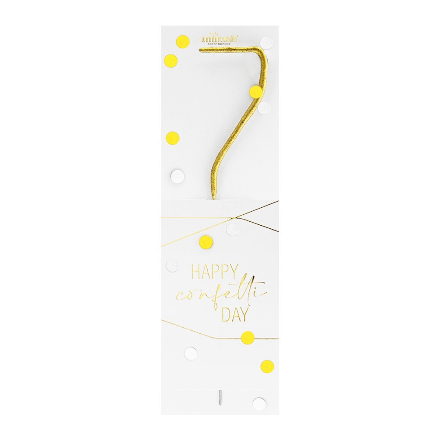 Bougie chiffre 7 dorée Happy Confetti – Wondercandle | Alice Délice