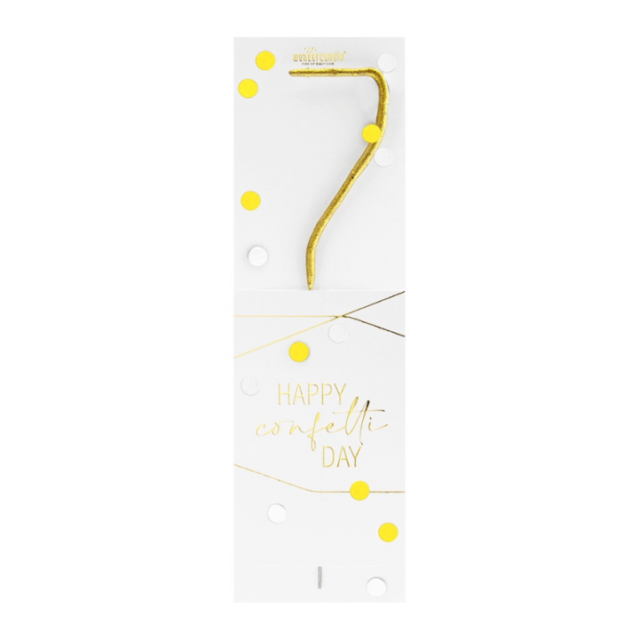 Bougie chiffre 7 dorée Happy Confetti – Wondercandle | Alice Délice