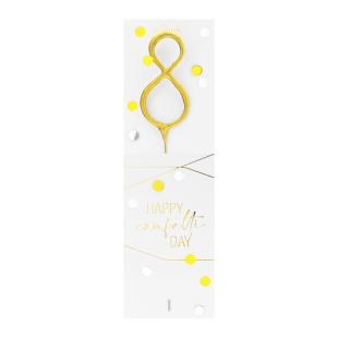 Bougie chiffre 8 dorée Happy Confetti – Wondercandle | Alice Délice