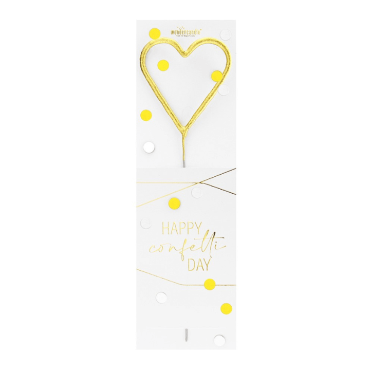 Bougie cœur dorée Happy Confetti – Wondercandle | Alice Délice