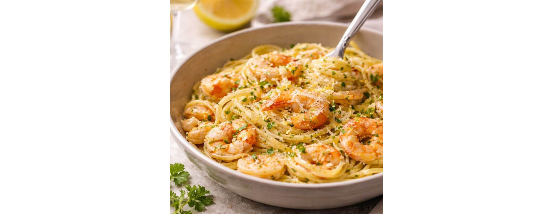 Linguine aux crevettes, citron & parmesan