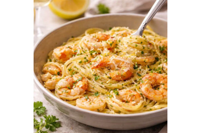 Linguine aux crevettes, citron & parmesan