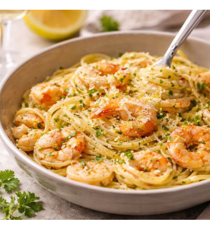 Linguine aux crevettes, citron & parmesan