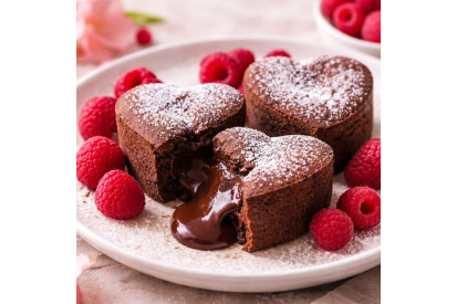 Cœur fondant chocolat & framboises