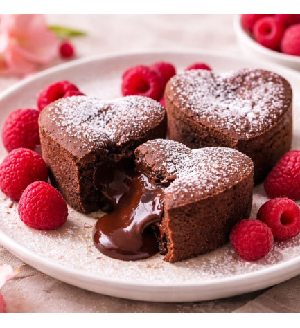 Cœur fondant chocolat & framboises