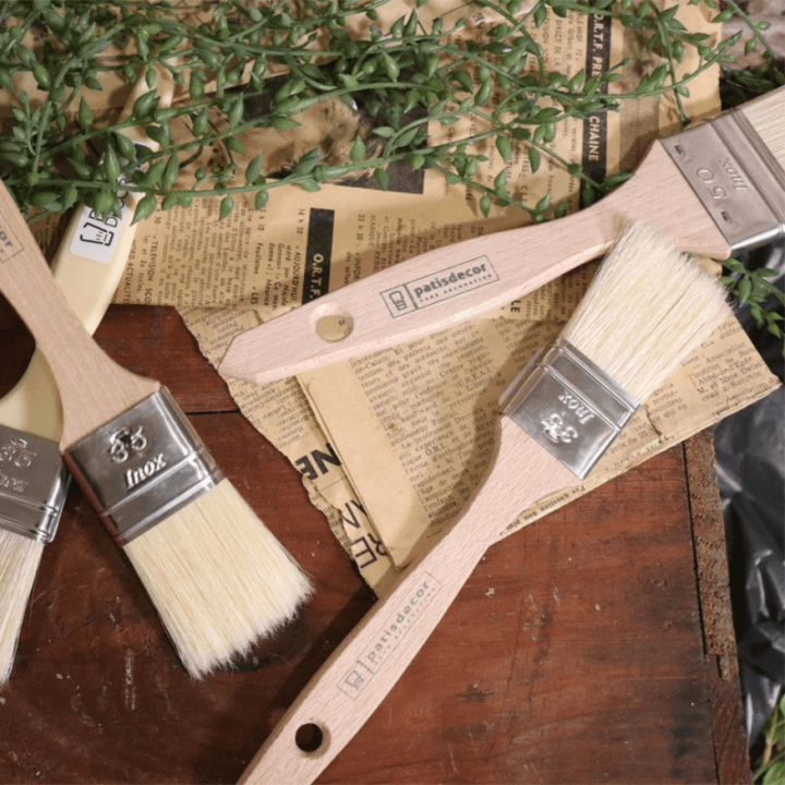 Pinceau pâtissier plat 30 mm en soie naturelle – Manche bois – PATISDÉCOR