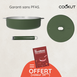 Sauteuse inox 28 cm La Merveilleuse Cookut + livre de recettes offert