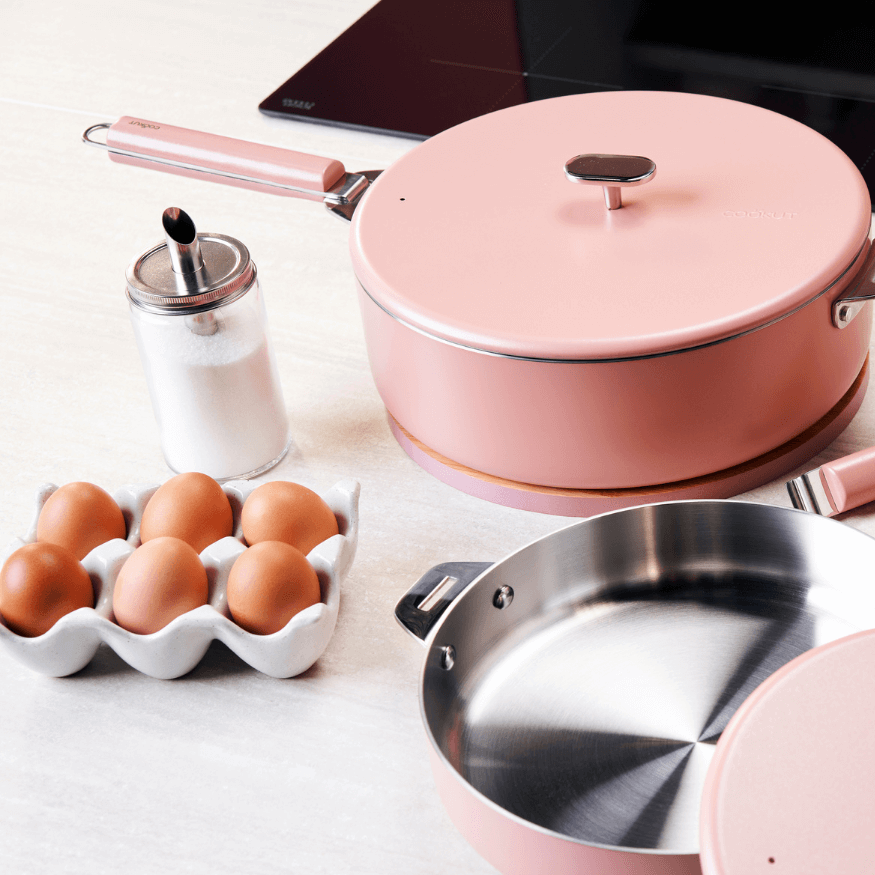 Sauteuse inox 28 cm La Merveilleuse guimauve Cookut + livre offert