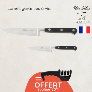 Set couteaux Sabatier forgé + aiguiseur offert | Précision & performance