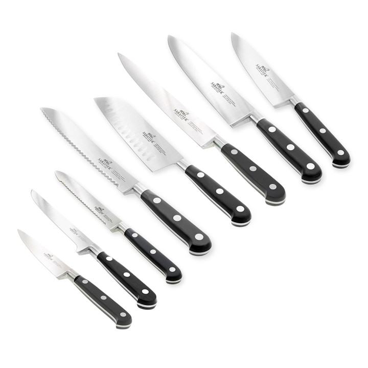 Set couteaux Sabatier forgé + aiguiseur offert | Précision & performance