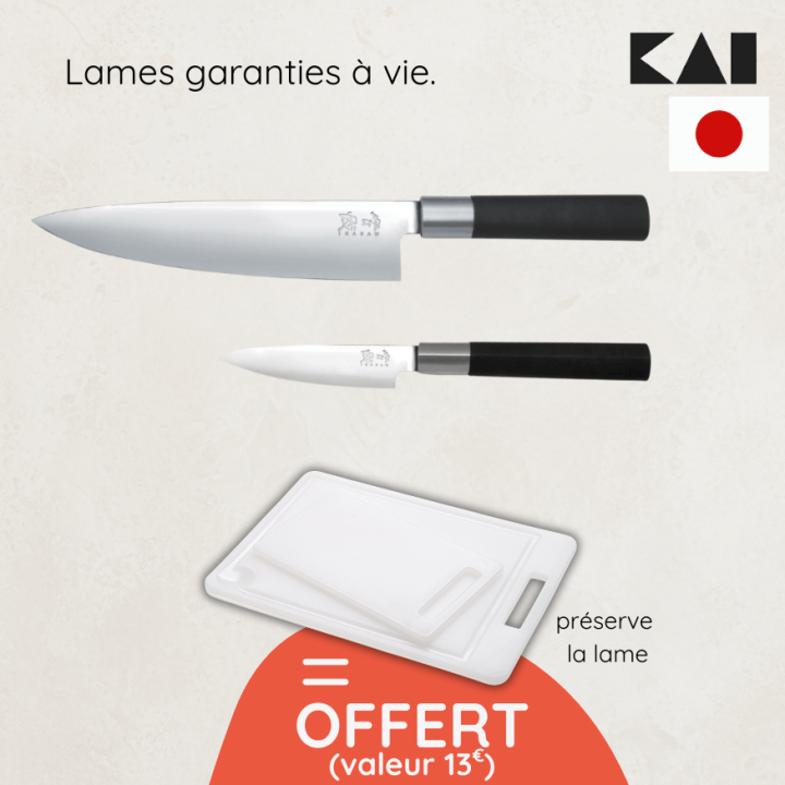 Set couteaux japonais Wasabi Black + planches offertes | Précision & style