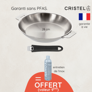 Poêle inox amovible Mutine 28cm + produit d'entretien offert