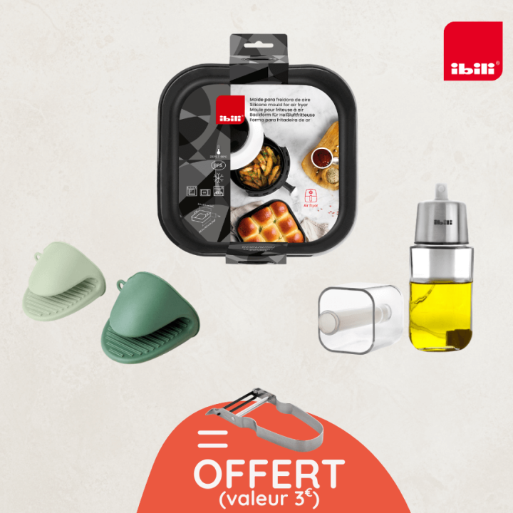Moule silicone carré pour Airfryer + éplucheur offert