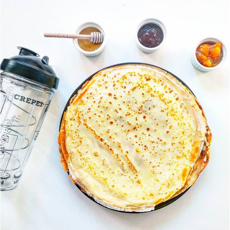 Crêpière revêtue fougère 28 cm + accessoires offerts