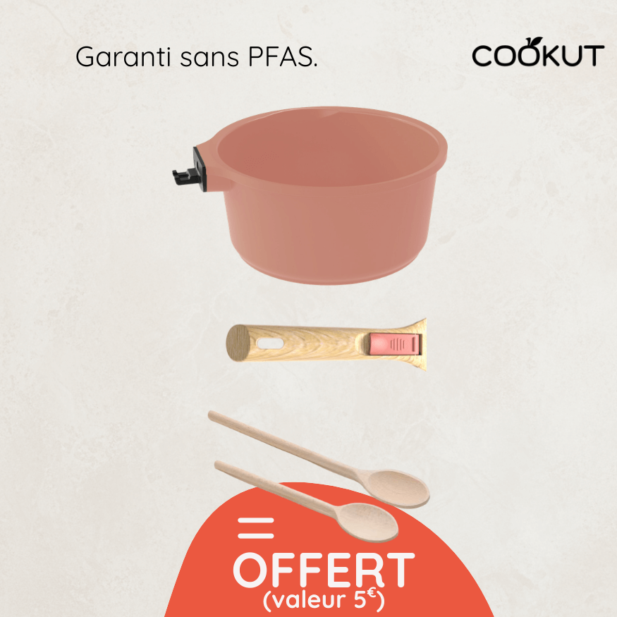 Casserole amovible 20 cm Cookut Guimauve + accessoires offerts