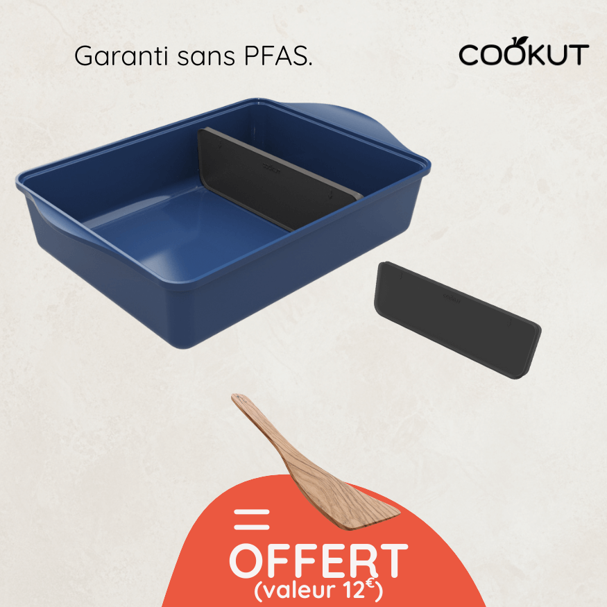 Plat à four 42 cm Cookut Myrtille + séparateur + spatule offerte
