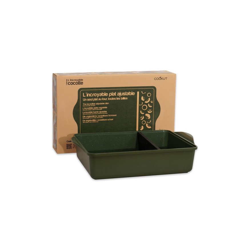 Plat à four 42 cm Cookut Fougère + séparateur + spatule offerte