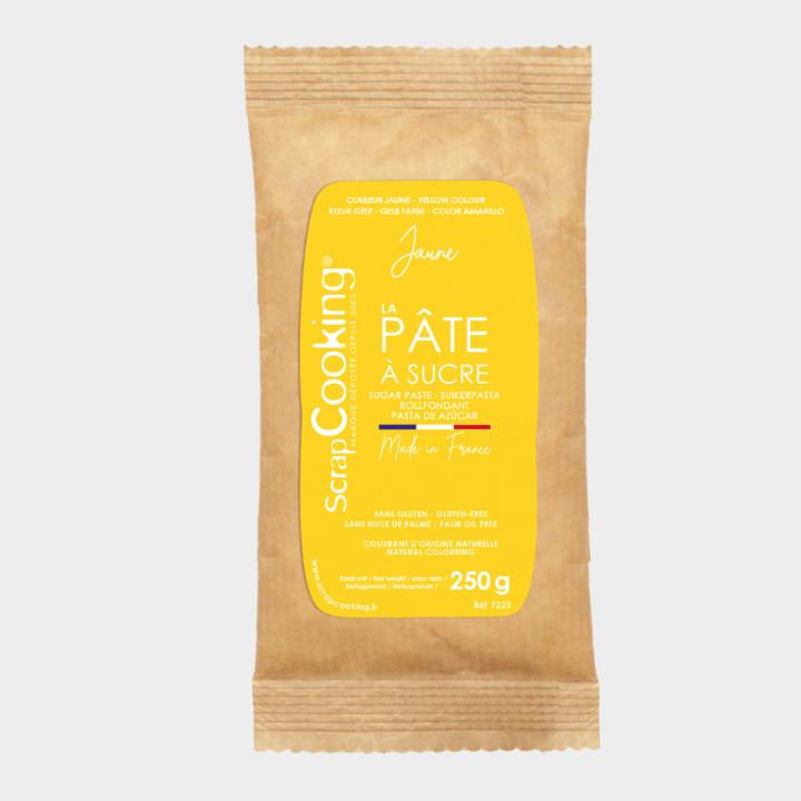 Pâte à sucre jaune 250 g – ScrapCooking – Décoration gâteau
