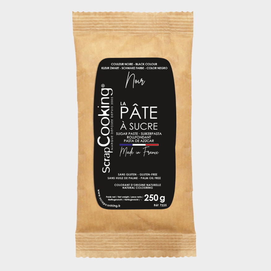 Pâte à sucre noire 250 g – ScrapCooking – Décoration gâteaux