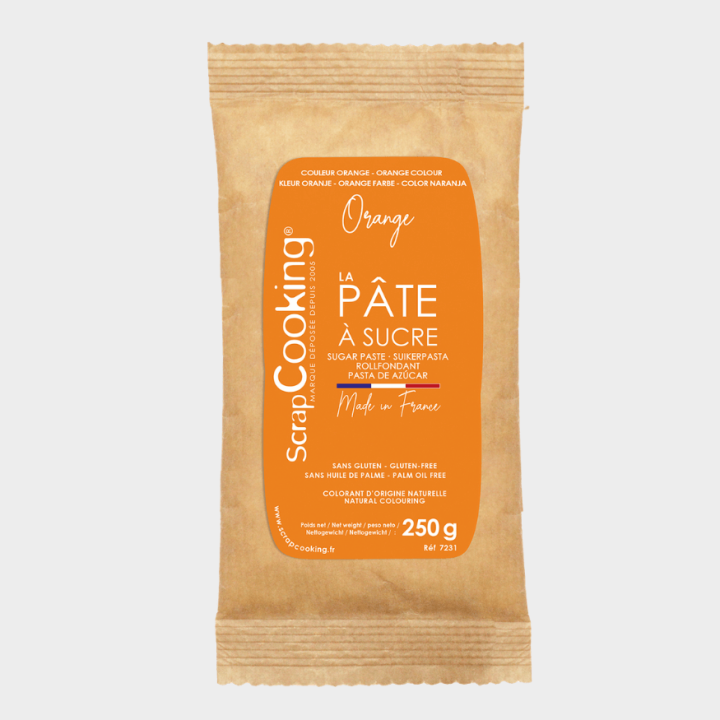 Pâte à sucre orange 250 g – ScrapCooking | Décoration gâteau | Alice Délice