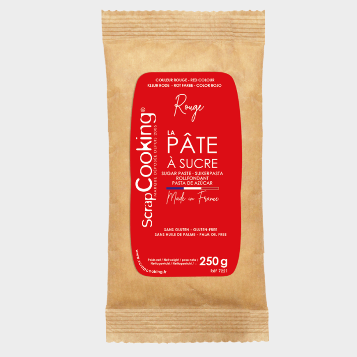 Pâte à sucre rouge 250 g – ScrapCooking | Décoration gâteau | Alice Délice