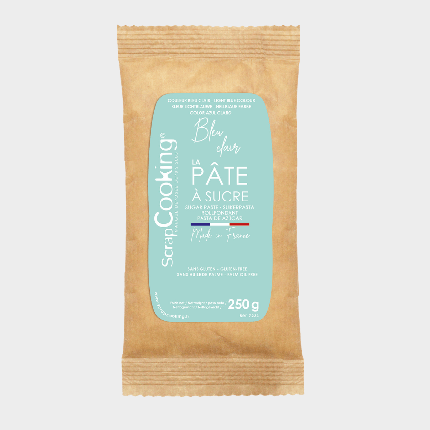 Pâte à sucre bleu clair 250 g – ScrapCooking | Décoration gâteau | Alice Délice