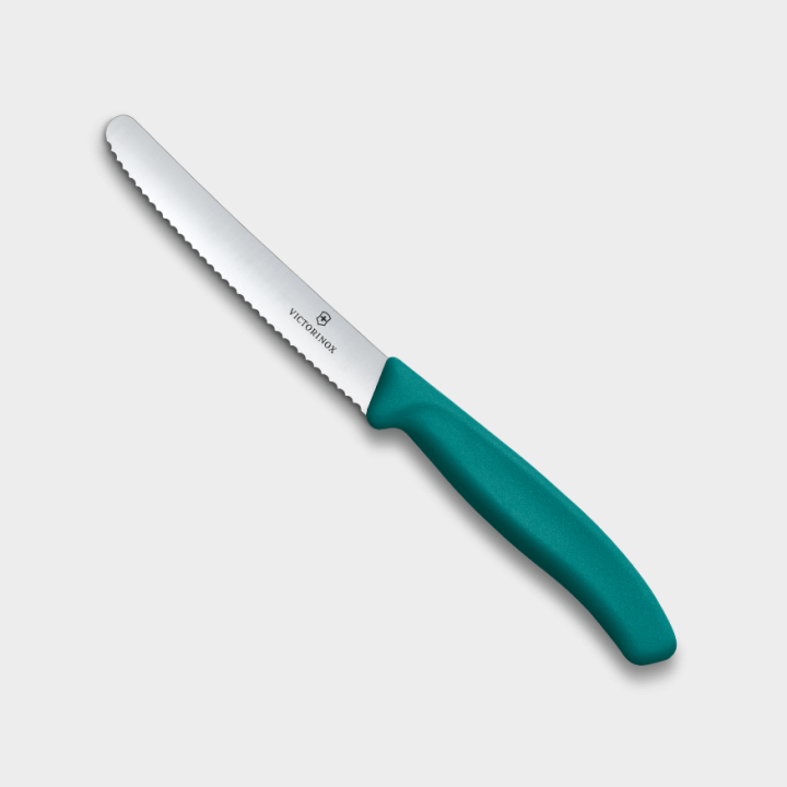 Couteau à tomates Swiss Classic 11 cm vert – Victorinox – Lame dentelée précision