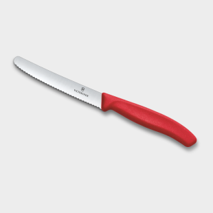 Couteau à tomates Swiss Classic 11 cm rouge – Victorinox – Lame dentelée inox