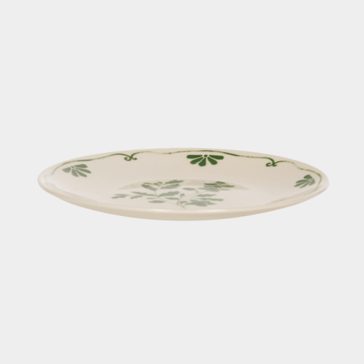 Assiette à dessert Appoline verte 21 cm – Vaisselle en grès élégante