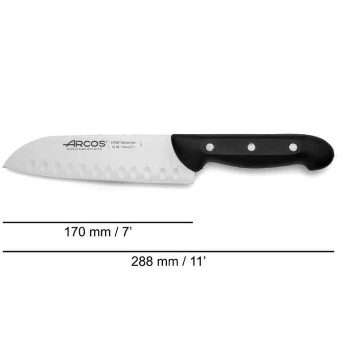 Couteau Santoku 17 cm Maître – Arcos | Précision et polyvalence