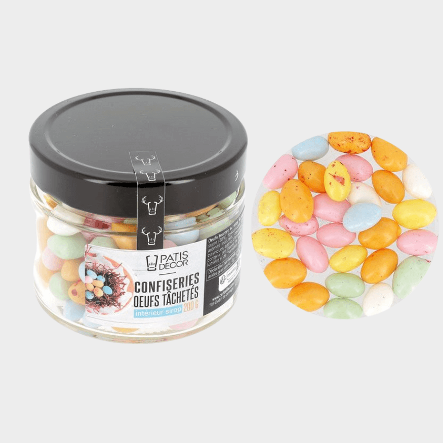 Petits œufs au sirop de sucre tâchetés 200 g – Patisdécor | Bonbons de Pâques
