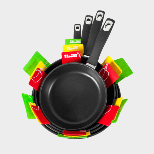 Set 3 protections feutrine pour poêles – Ibili | Empilage sûr et pratique