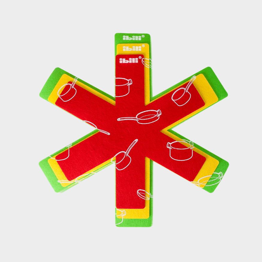 Set 3 protections feutrine pour poêles – Ibili | Empilage sûr et pratique