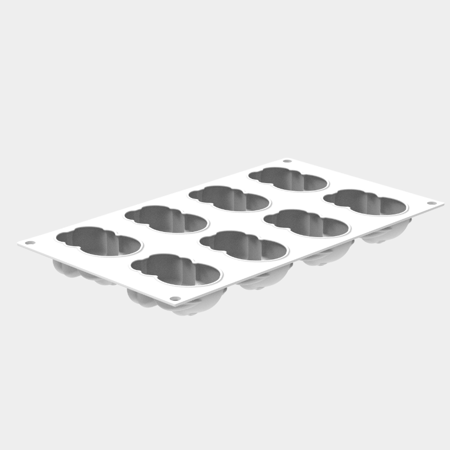 Moule en silicone Lapins x8 avec emporte-pièce – Silikomart | Pâtisserie créative