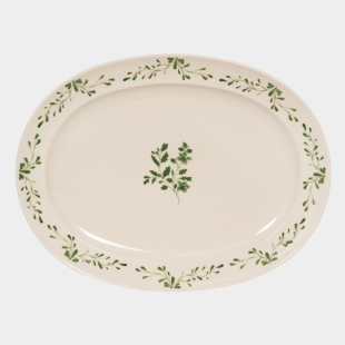 Plat ovale 42×30 cm Appoline vert – Table Passion | Service élégant