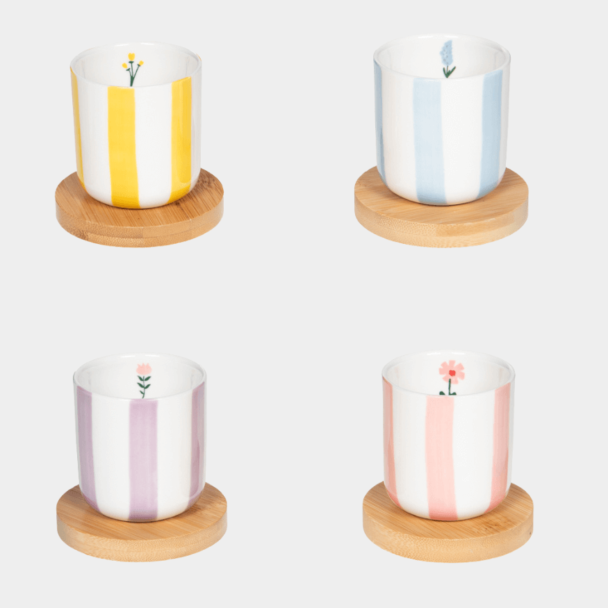 Coffret 4 tasses + sous-tasses 10 cl Bandol – Service café élégant | Table Passion