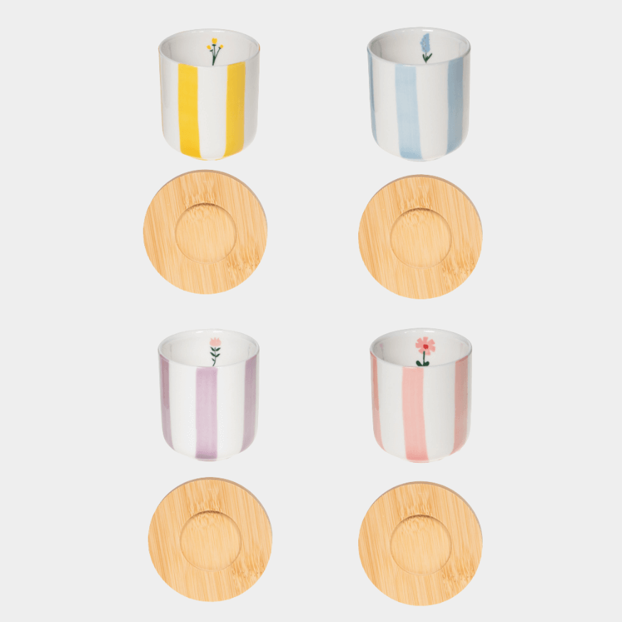 Coffret 4 tasses + sous-tasses 10 cl Bandol – Service café élégant | Table Passion