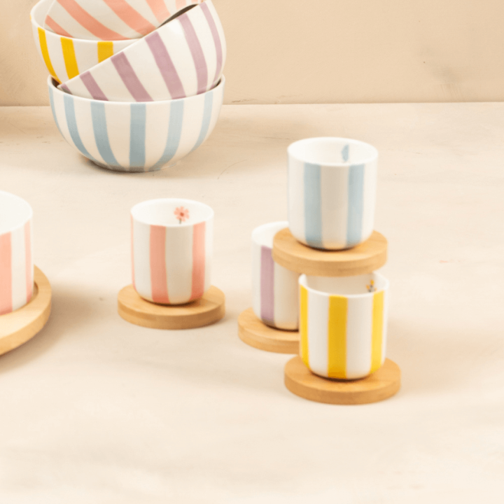 Coffret 4 tasses + sous-tasses 10 cl Bandol – Service café élégant | Table Passion