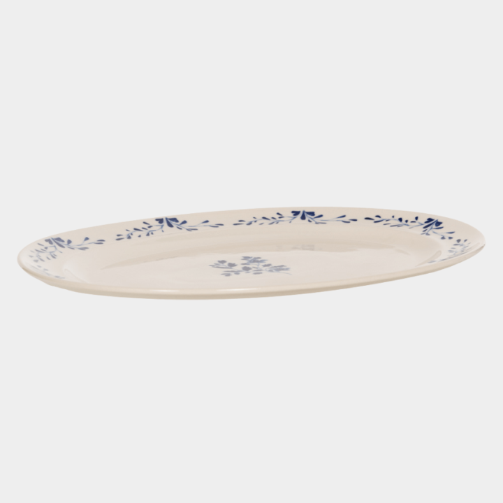 Plat ovale 42 × 30 cm Appoline bleue – Table Passion | Plat de service élégant