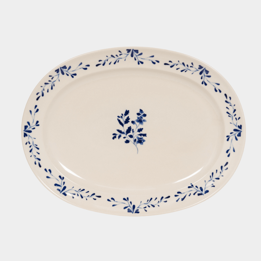 Plat ovale 42 × 30 cm Appoline bleue – Table Passion | Plat de service élégant