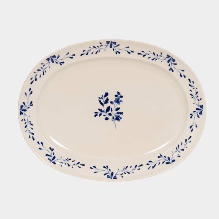 Plat ovale 42 × 30 cm Appoline bleue – Table Passion | Plat de service élégant