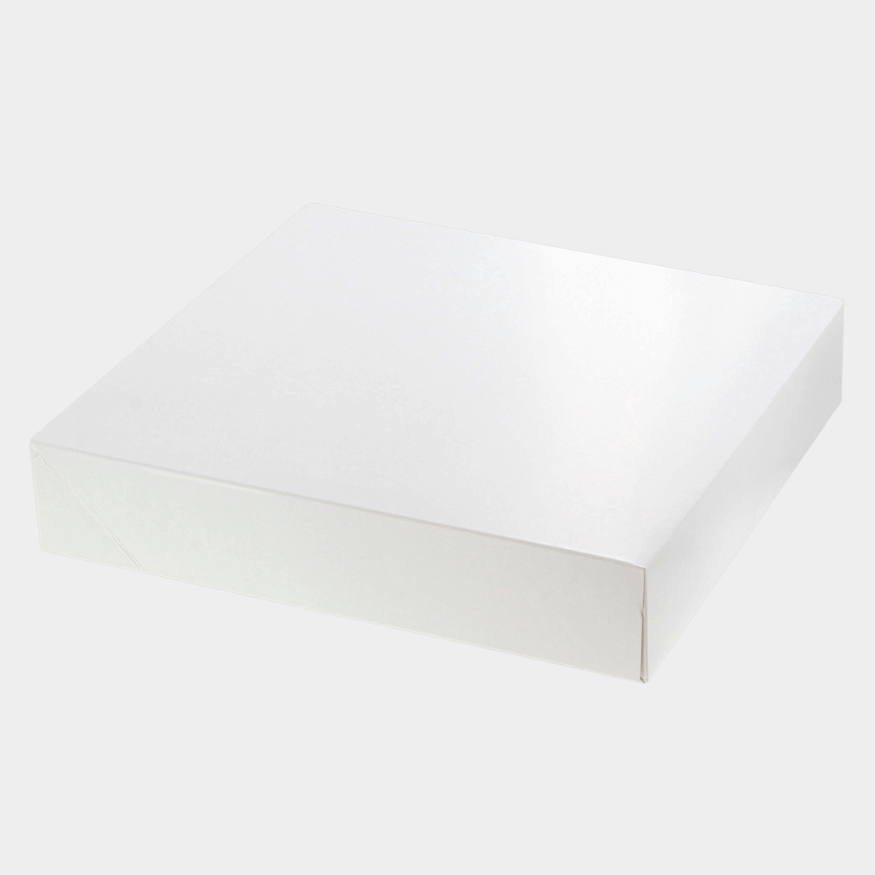 Boîte à gâteaux blanche 26 × 26 × 5 cm – Emballage pâtisserie | Patisdécor