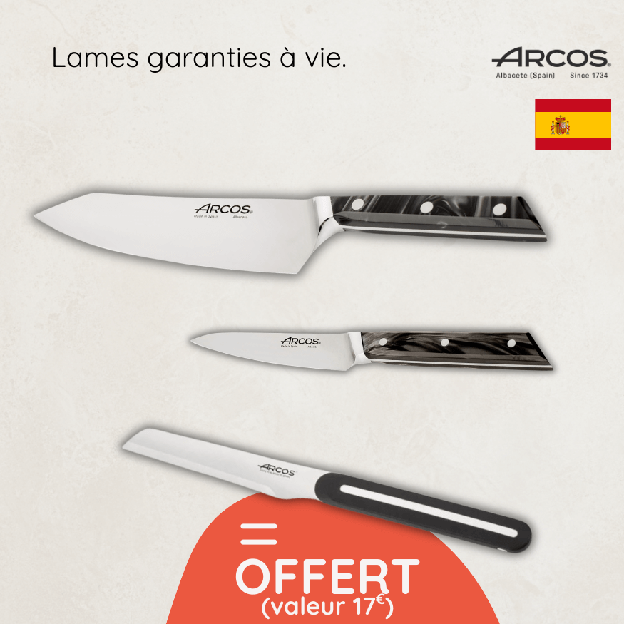 Pack couteaux indispensables Eclipse Arcos + couteau microdenté offert | Set cuisine