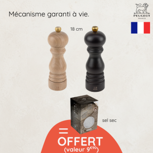 Duo moulins sel & poivre Peugeot Paris 18 cm + sel sec offert | Alice Délice