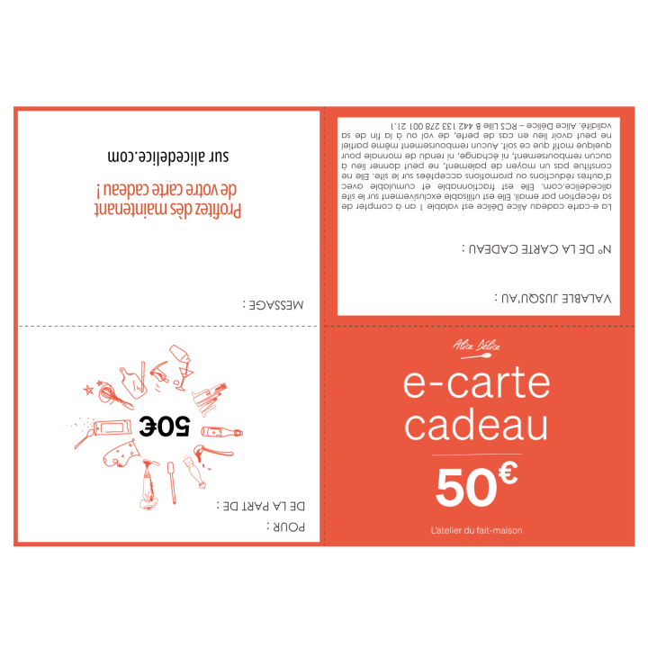 Carte Cadeau Alice Délice – Offrez le plaisir de cuisiner