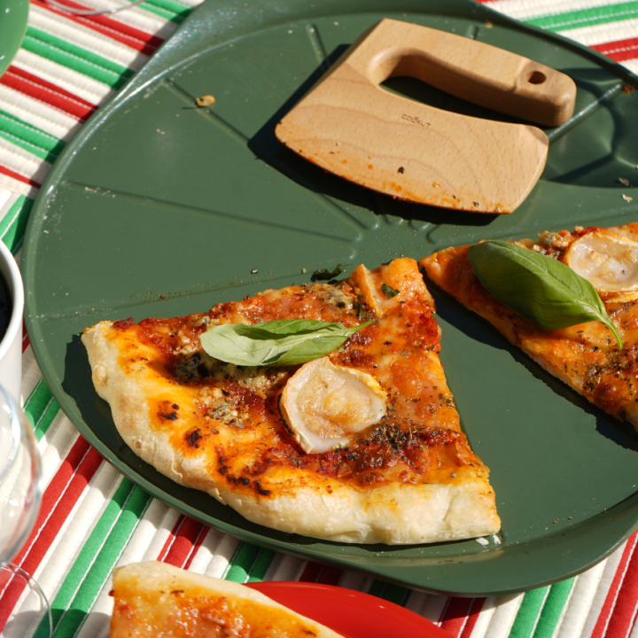 Plat à pizza sans PFAS vert - Cookut