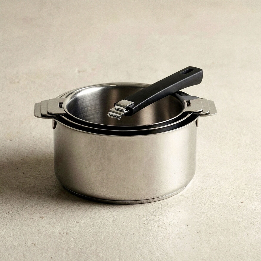 Série 3 casseroles inox Mutine 16-20 cm - Cristel