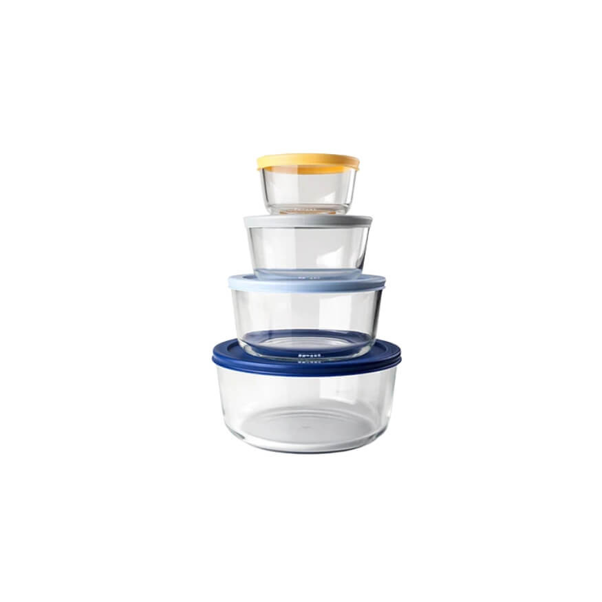 Set de 4 boîtes de conservation rondes Ibili